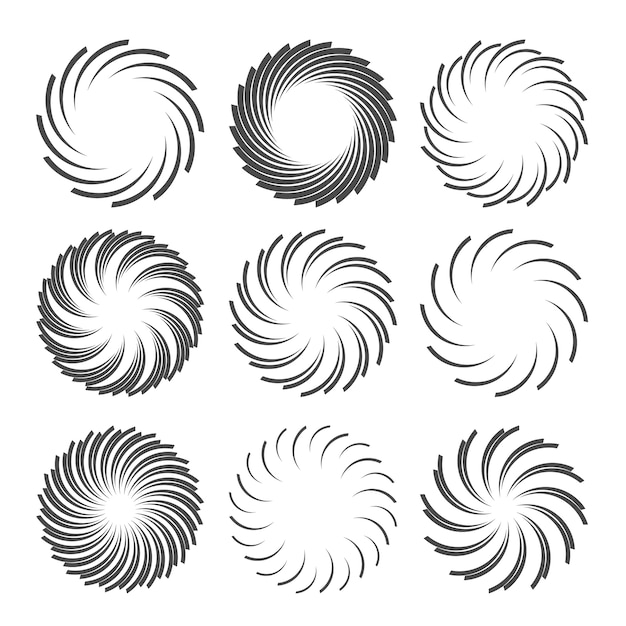 Free vector flat design spiral circle set