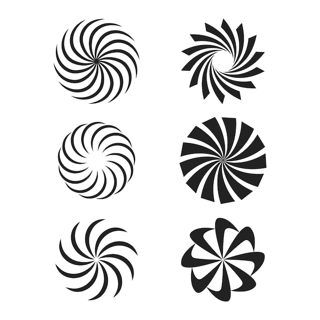 Free vector flat design spiral circle set