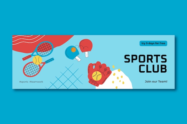 Flat design sport club  twitter header