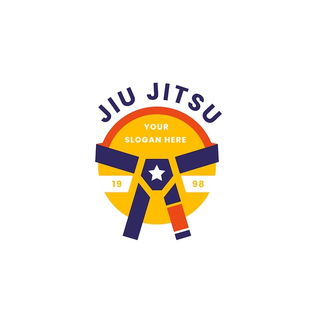 Free Vector flat design sport jiu jitsu logo template