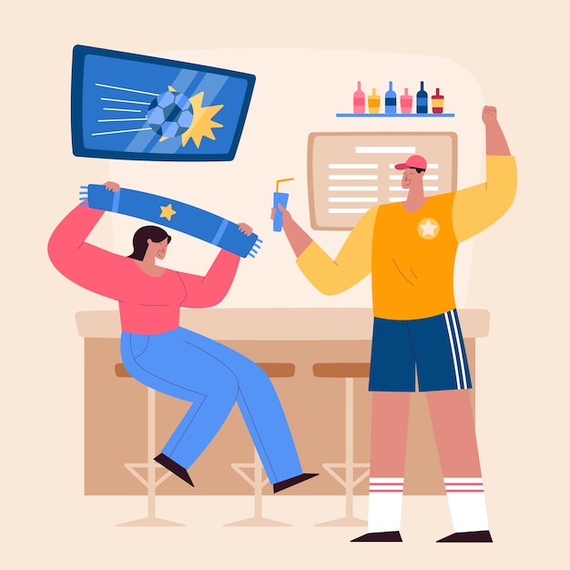 Free Vector flat design sports bar illustration