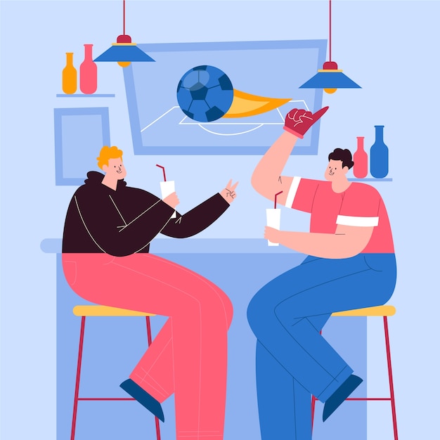 Flat design sports bar illustration