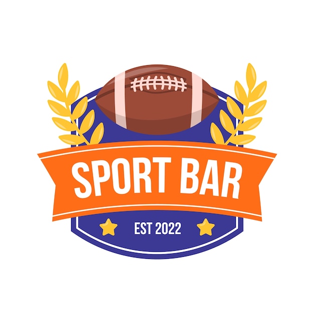 Flat design sports bar logo design