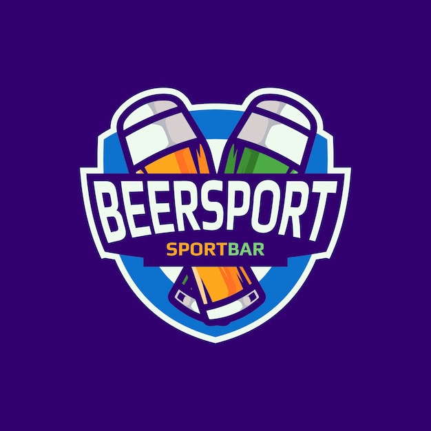 Flat design sports bar logo design