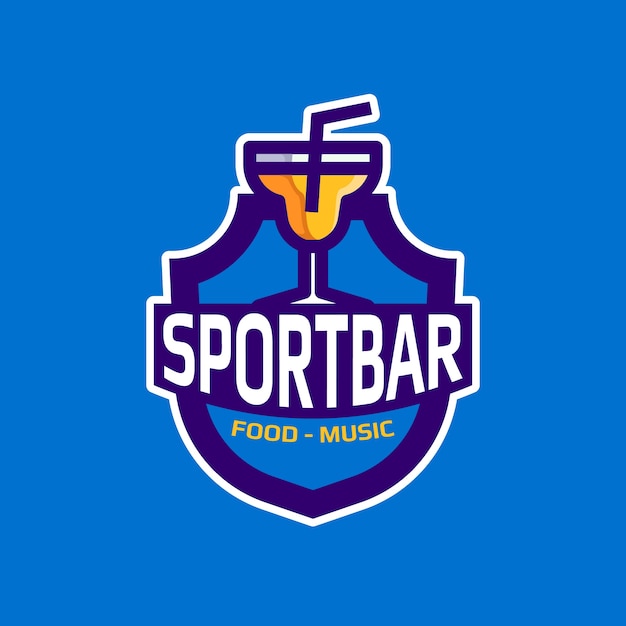 Flat design sports bar logo design