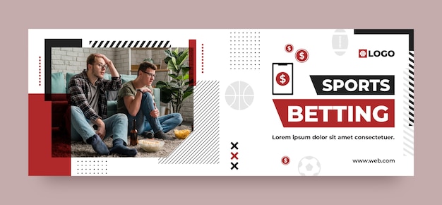 Flat design sports betting facebook cover