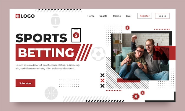 Free Vector flat design sports betting landing page