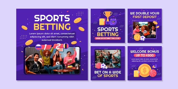 Flat design sports betting template