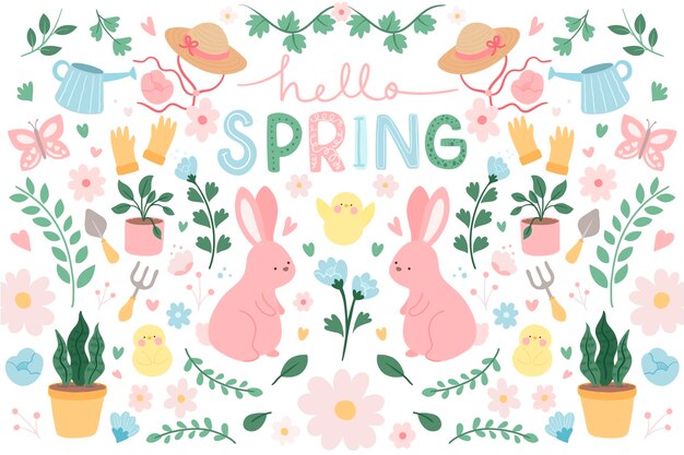 Flat design spring background