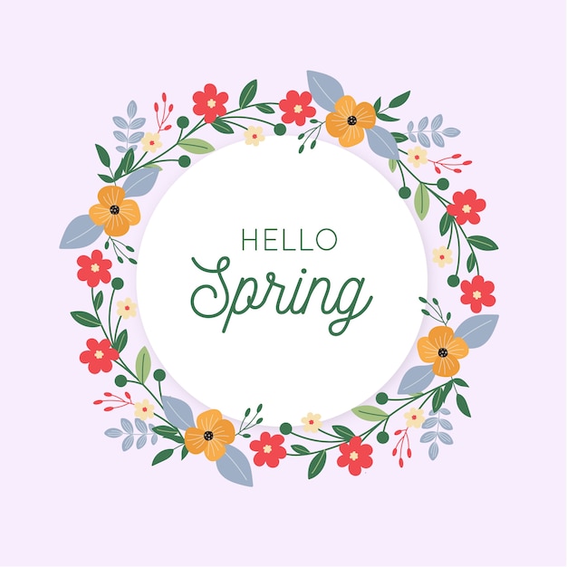 Flat design spring floral frame