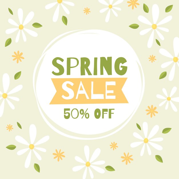 Flat design spring promotional sale concept