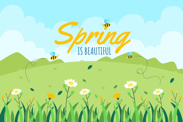 Free vector flat design spring theme for background