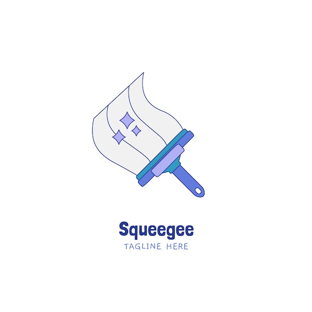 Flat design squeegee logo