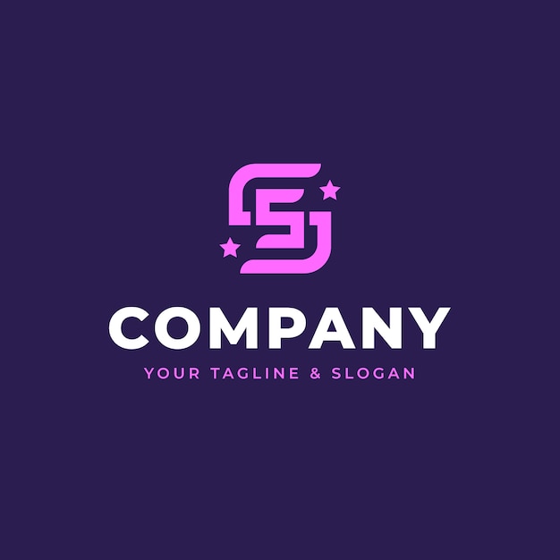 Flat design ss logo template