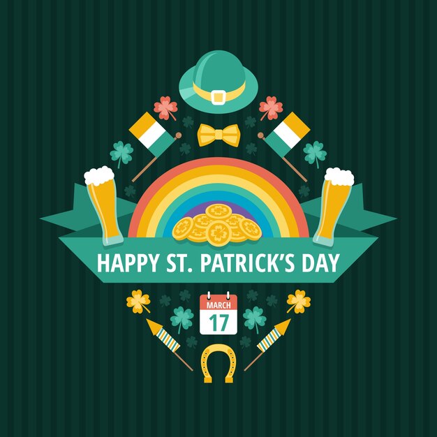 Free Vector flat design st patricks day concept