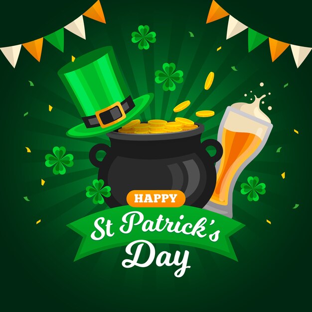 Flat design st. patricks day theme