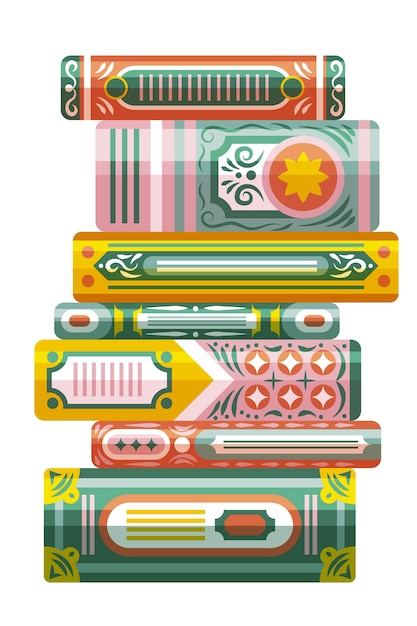 Flat design stack of books illustration