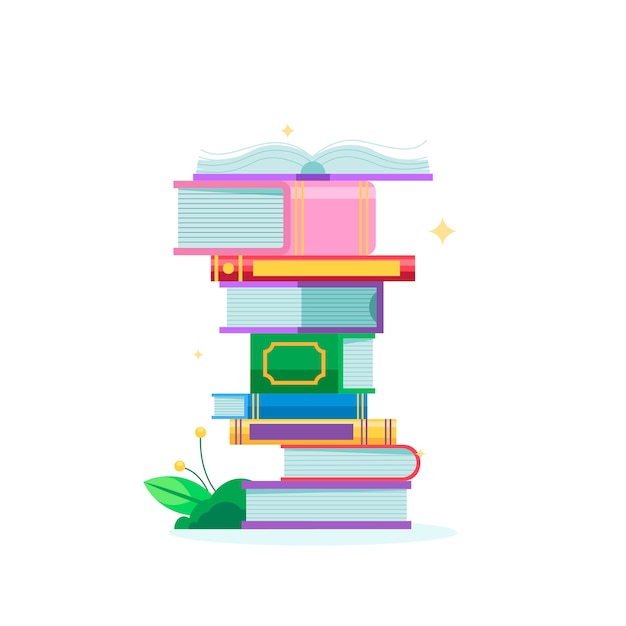 Free Vector flat design stack of books illustration