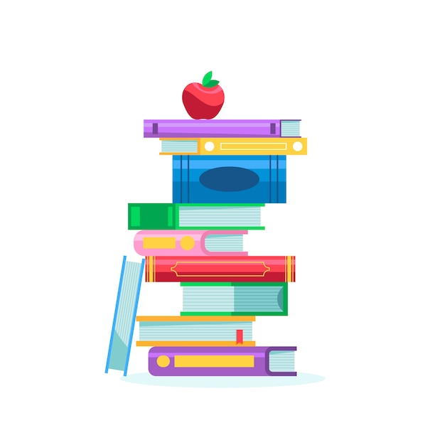 Flat design stack of books illustration