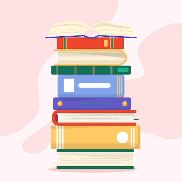 Free Vector flat design stack of books illustration