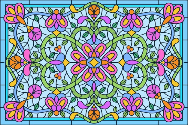 Flat design stained glass background