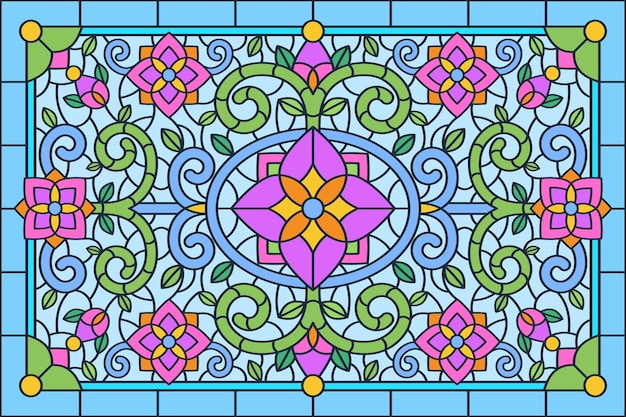 Flat design stained glass background