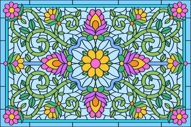 Flat design stained glass background