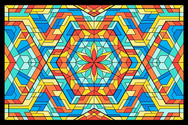 Flat design stained glass background