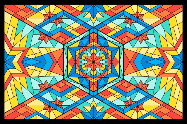 Free Vector flat design stained glass background