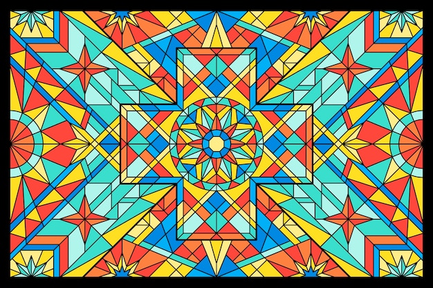 Flat design stained glass background