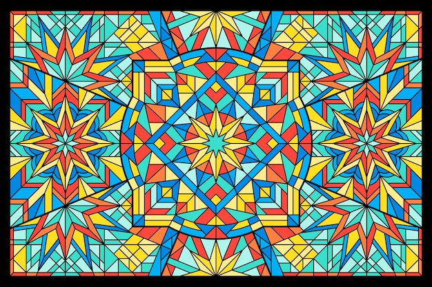 Free Vector flat design stained glass background