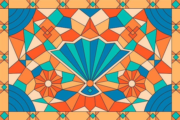 Free vector flat design stained glass background