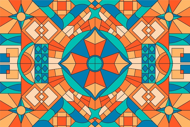 Flat design stained glass background