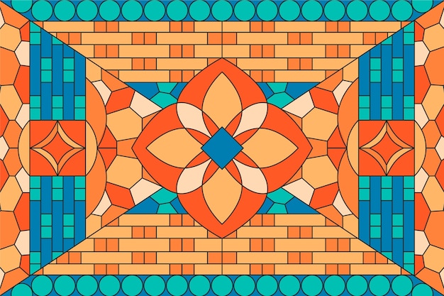 Free Vector flat design stained glass background