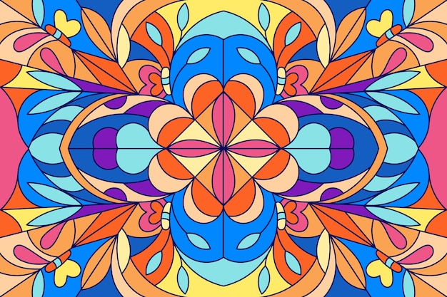 Flat design stained glass background