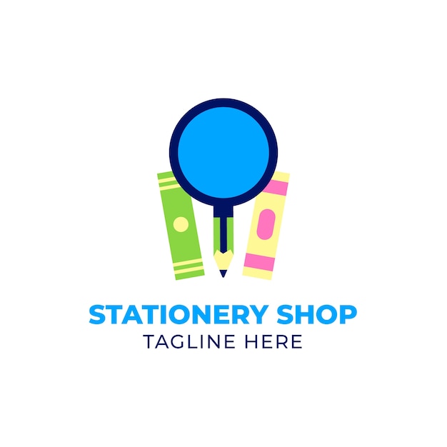 Free Vector flat design stationery store logo template