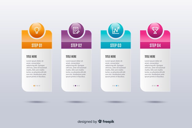 Flat design steps infographic template