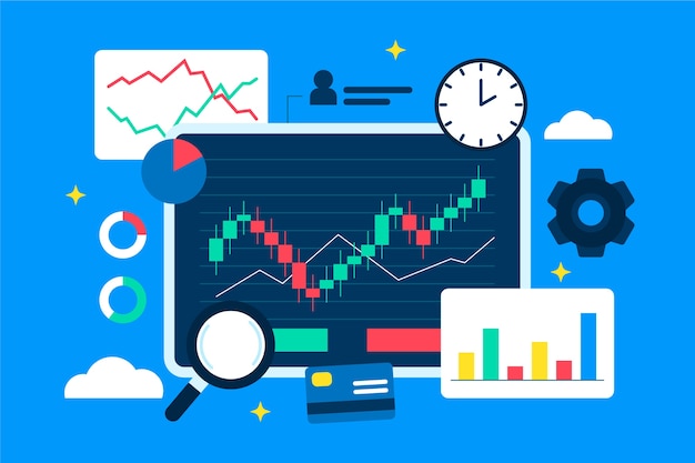 Free vector flat design stock market concept