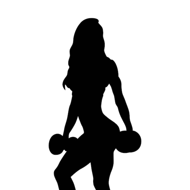 Flat design strong woman silhouette