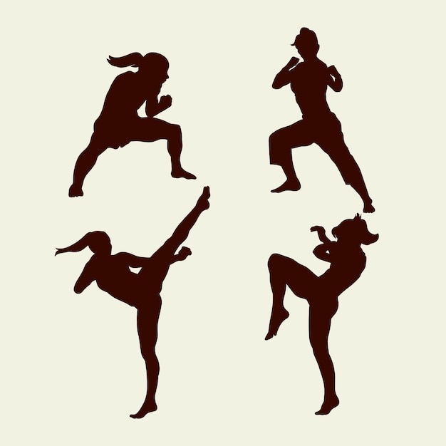 Flat design strong woman silhouette