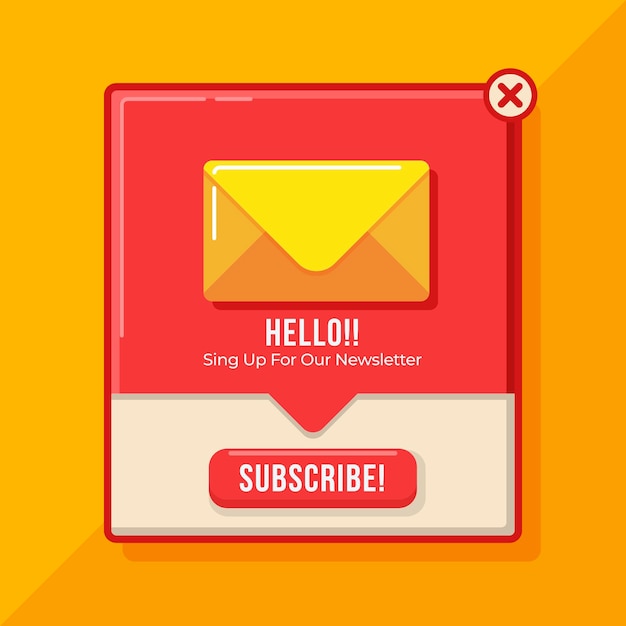 Flat design subscribe pop up