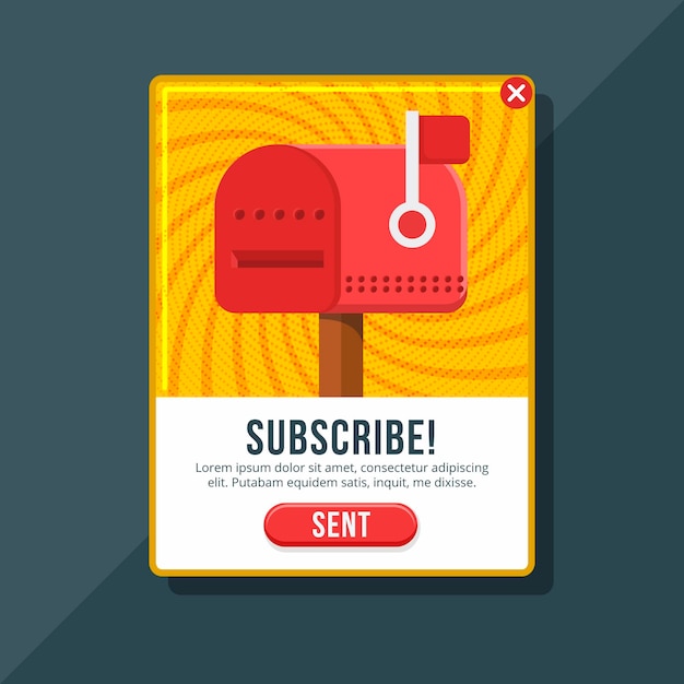 Flat design subscribe pop up