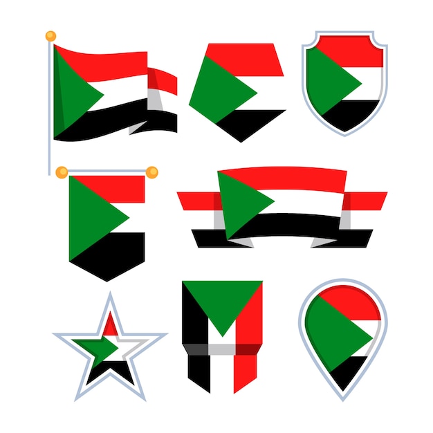 Flat design sudan national emblems