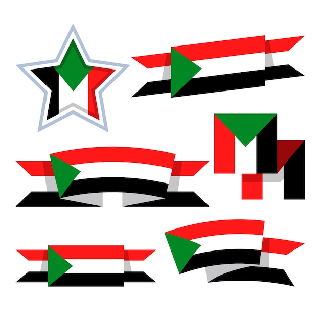 Flat design sudan national emblems