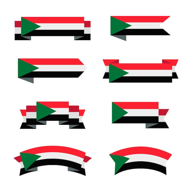 Flat design sudan national emblems