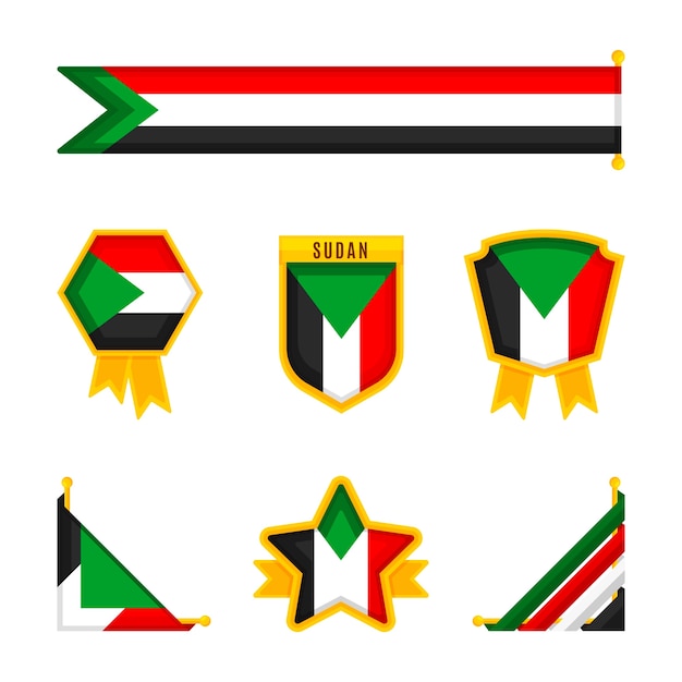 Flat design sudan national emblems