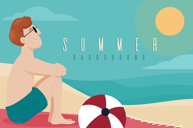 Free Vector flat design summer background theme