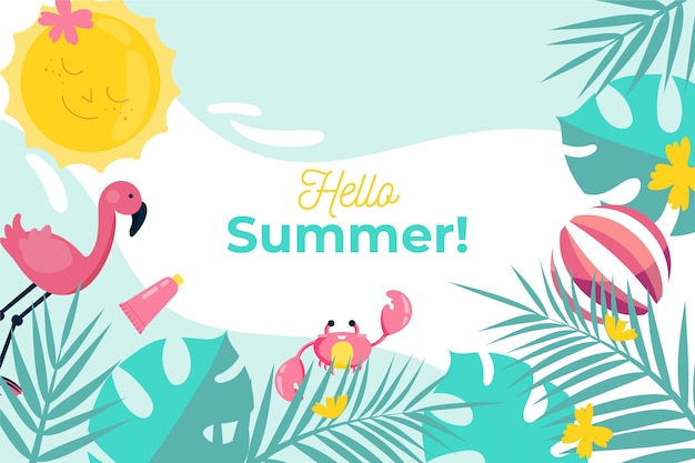 Flat design summer background theme