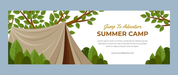 Flat design summer camp template