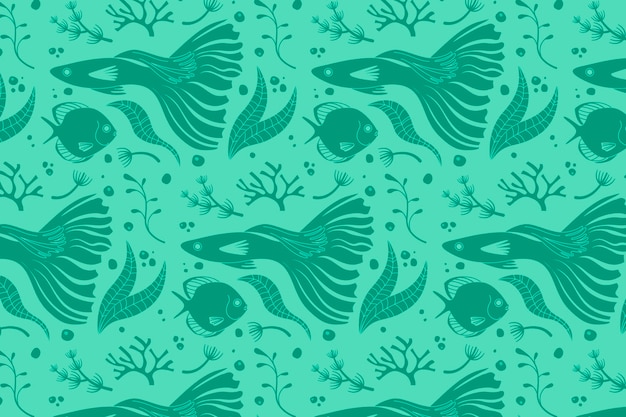 Flat design summer duotone pattern design